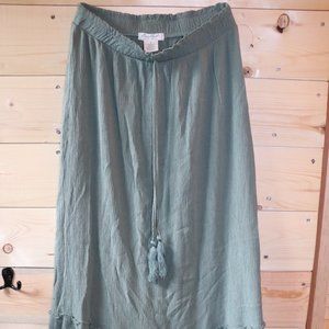 Bohemian Style Sage Maxi Skirt